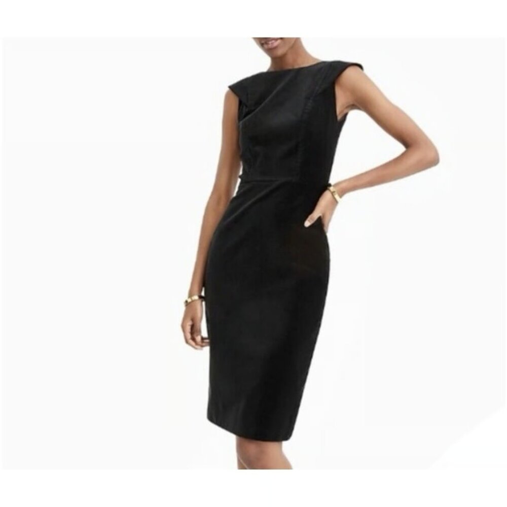 NWT J.Crew 365 Cap-Sleeve Sheath in Black Two-way Stretch Wool Dress 4T